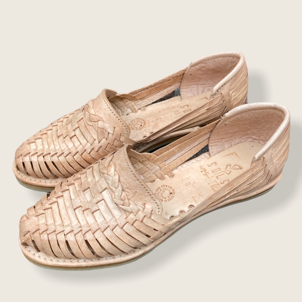 Sol Leather Huarache Sandals Ana Tan